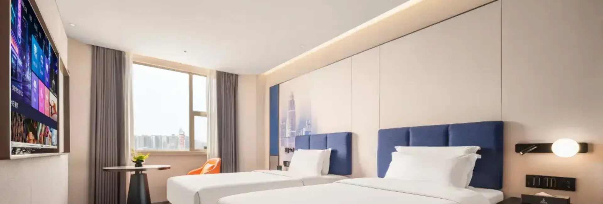 Deluxe Twin Room (Deep Memory Pillow, Zero-Pressure Mattress, Whole-House Smart Control, Mini Refrigerator)