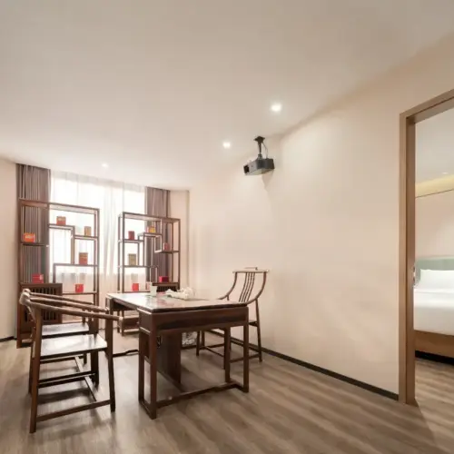 Executive Business Suite (Living Room Large Screen Projection + Zero-Pressure Mattress + Chinese Tea Table + Mini Refrigerator)