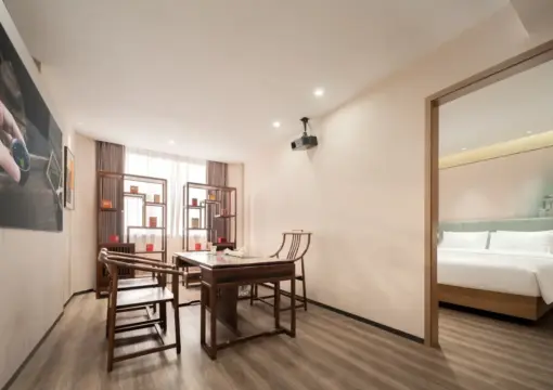 Executive Business Suite (Living Room Large Screen Projection + Zero-Pressure Mattress + Chinese Tea Table + Mini Refrigerator)