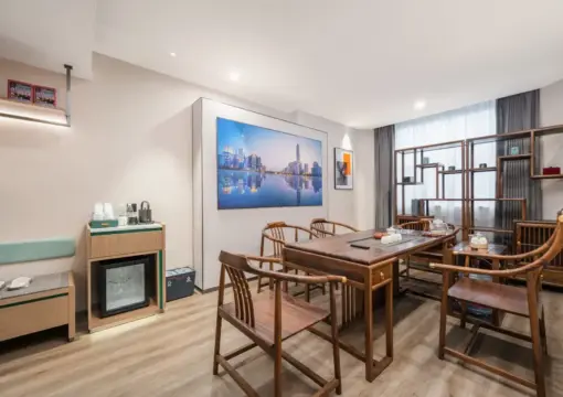 Executive Business Suite (Living Room Large Screen Projection + Zero-Pressure Mattress + Chinese Tea Table + Mini Refrigerator)