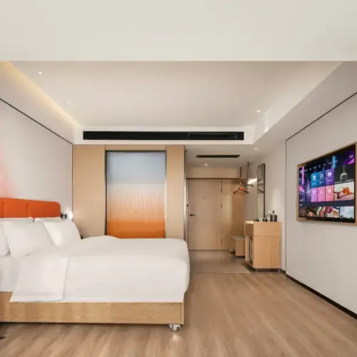 Light Luxury Audio-Visual Queen Room (Large Screen Projection + Smart Voice Control + Private Refrigerator)