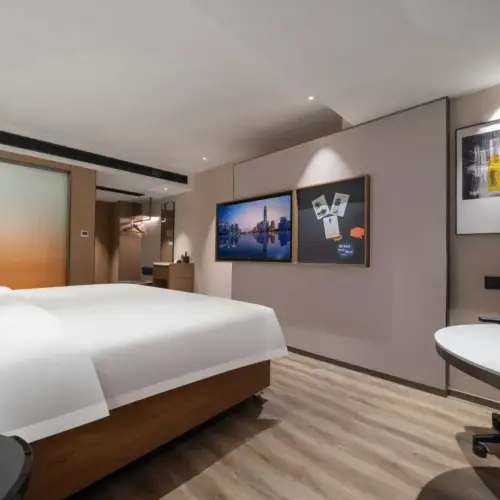 Light Luxury Audio-Visual Queen Room (Large Screen Projection + Smart Voice Control + Private Refrigerator)