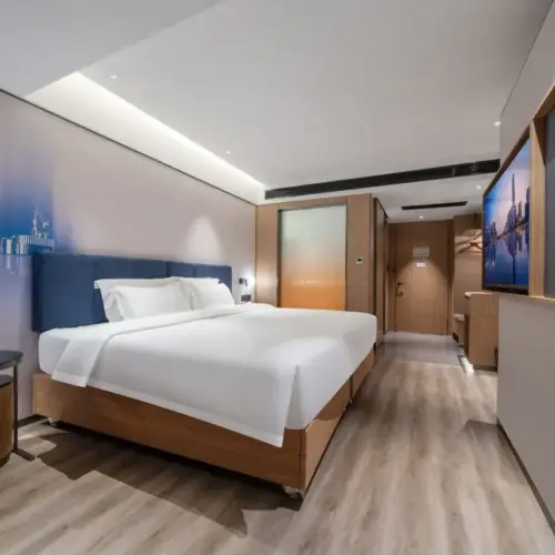 Premier Super Queen Room (Deep Memory Pillow Zero-Pressure Mattress + Whole-House Smart Control + Mini Refrigerator)