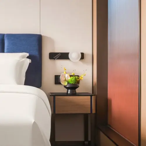 Premier Super Queen Room (Deep Memory Pillow Zero-Pressure Mattress + Whole-House Smart Control + Mini Refrigerator)