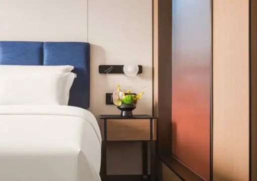 Premier Super Queen Room (Deep Memory Pillow Zero-Pressure Mattress + Whole-House Smart Control + Mini Refrigerator)